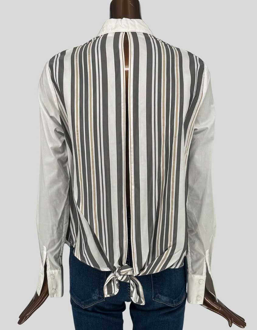 7 FOR ALL MANKIND Striped Back Button-Up Blouse w/ Tags - Small