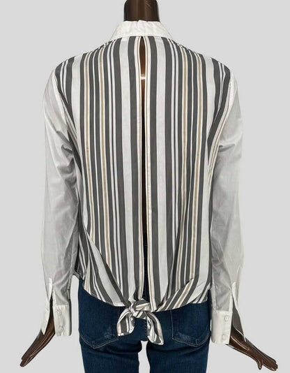 7 FOR ALL MANKIND Striped Back Button-Up Blouse w/ Tags - Small