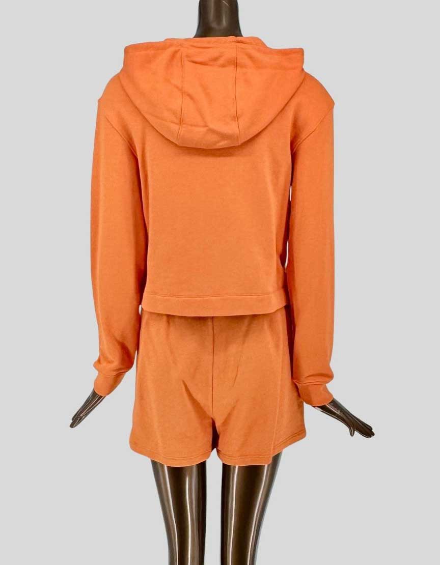 THEORY Cotton Zip Hoodie & Shorts Set - Small