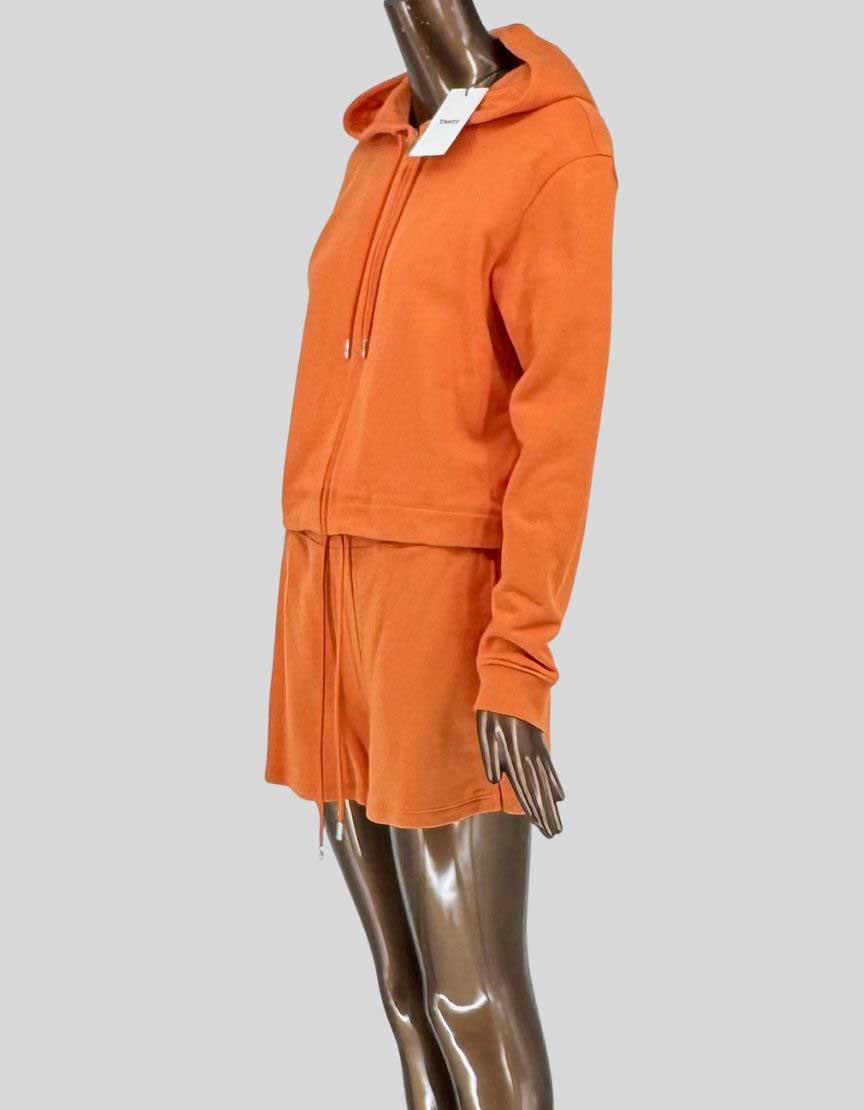 THEORY Cotton Zip Hoodie & Shorts Set - Small