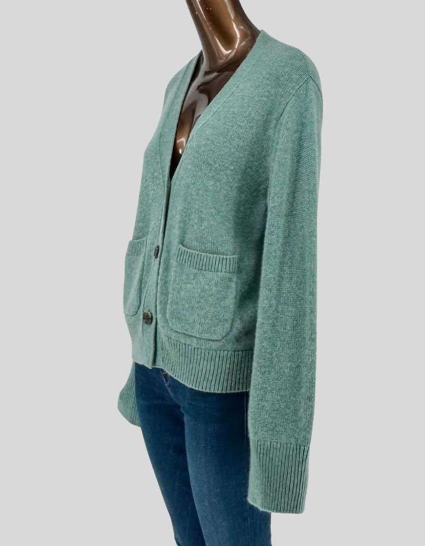 LISA YANG 100% Cashmere Button-Front Cardigan - 2 | Medium-Large