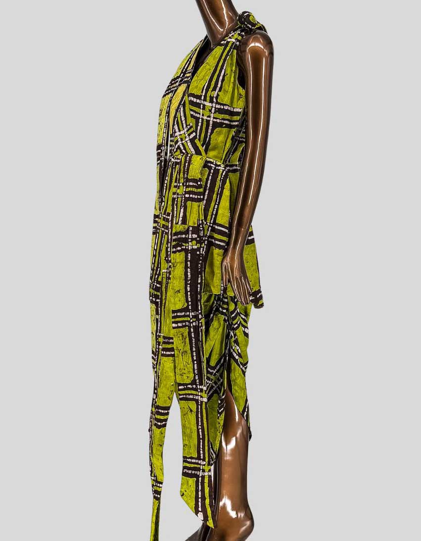 FRUCHÉ Vivienne Draped Adire Dress w/ Tags – Large | 14 UK - LuxAnthropy