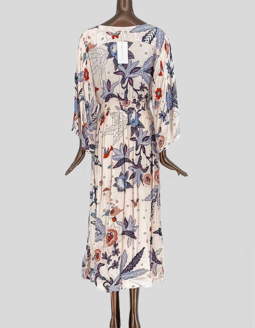 CABALLERO Botanical Print Kaftan Wrap Dress w/ Tags - Small - LuxAnthropy