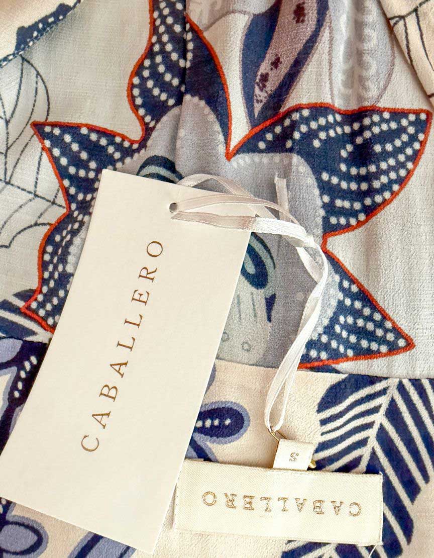 CABALLERO Botanical Print Kaftan Wrap Dress w/ Tags - Small - LuxAnthropy