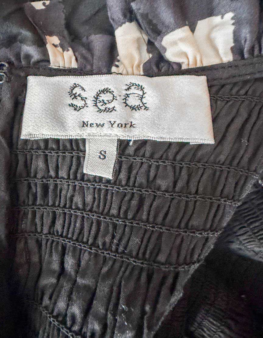 SEA NEW YORK Smocked Puff Sleeve Peplum Top – Small - LuxAnthropy