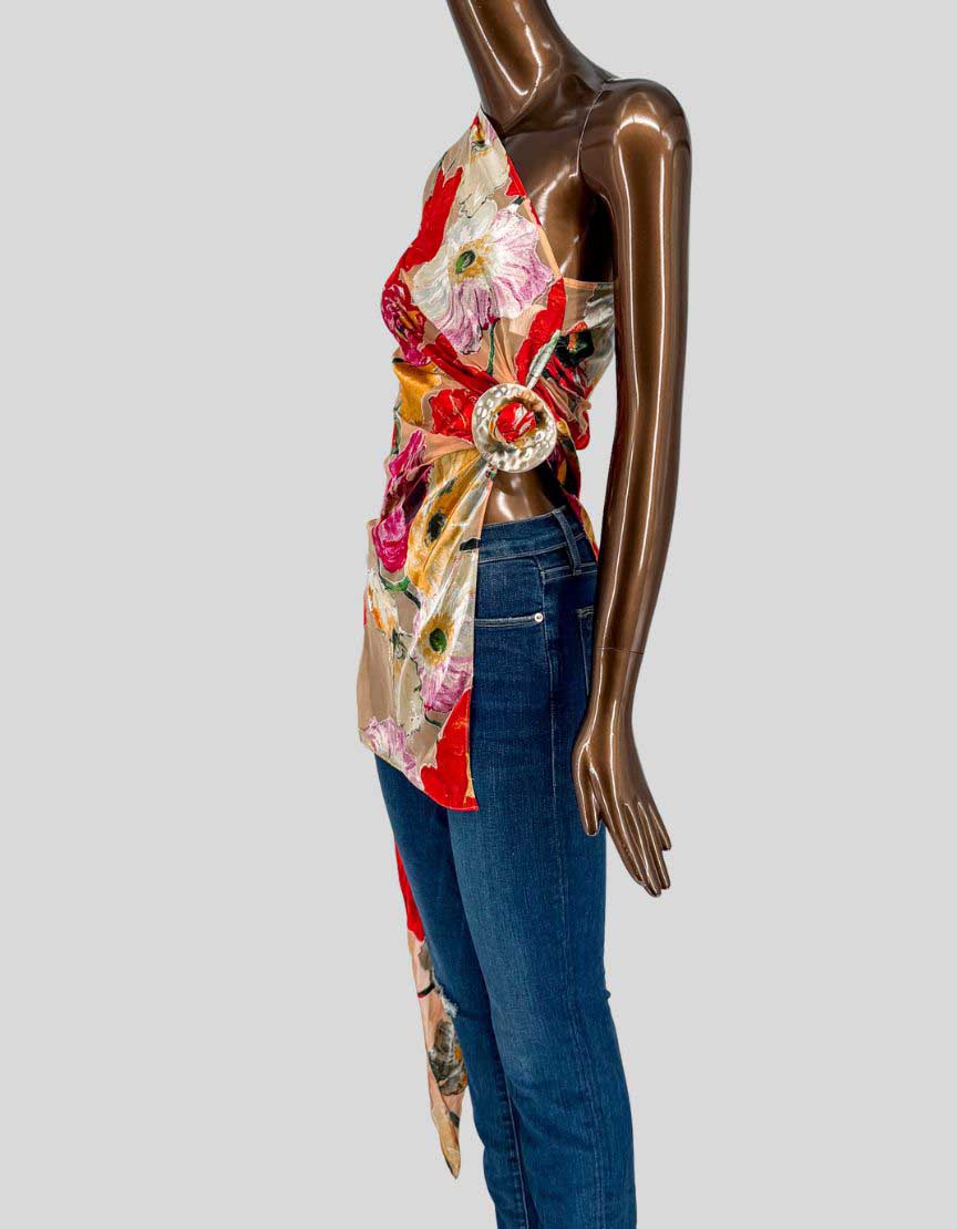 CULT GAIA One-Shoulder Draped Floral Top – Small - LuxAnthropy