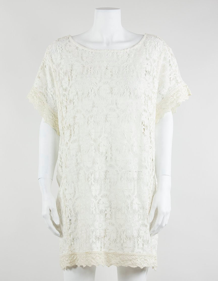 Joie A La Plage Balton CreaM/Lace Coverup Size Small